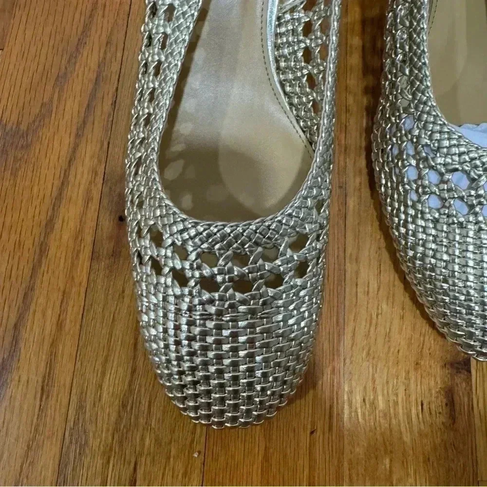 J.crew woven sling back heels 9.5